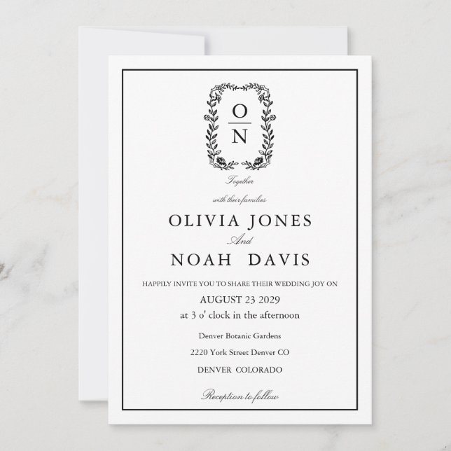 classic minimalist elegant qr  wedding Invitation Inbjudningar (Framsida)