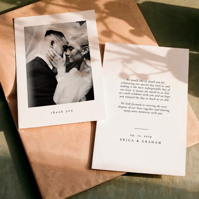 Classic Minimalist Wedding Thank You Card Tack Kort (Skapare uppladdad)