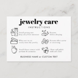 Classic Minimum Jewelry Care Tack Business Tilläggskort