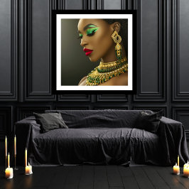 Classic Mode African emerald grönt guld jewel Poster