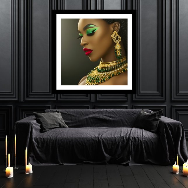 Classic Mode African emerald grönt guld jewel Poster (Skapare uppladdad)