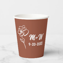 Classic & Modern Boho Burnt Orange Floral Sketch