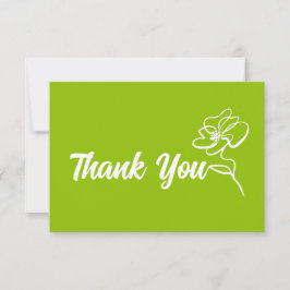 Classic Modern Bright Citrus Green Floral Sketch Tack Kort