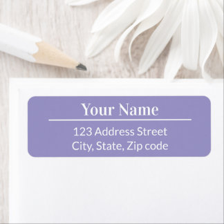 Classic Modern Minimal Light Purple Name Address Returadress Etikett