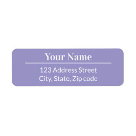 Classic Modern Minimal Light Purple Name Address Returadress Etikett