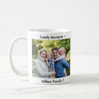 Classic Modern Two Photo Minimalist Family Keepsak Kaffemugg