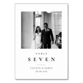 Classic Modern Wedding Photo Table Number Card Bordsnummer
