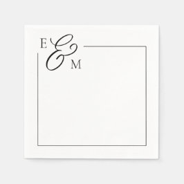 Classic Monogram Bröllop Napkin Pappersservett