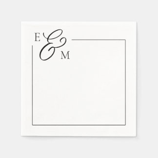 Classic Monogram Bröllop Napkin Pappersservett