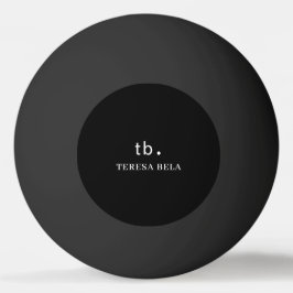 Classic Monogram Elegant Minimal Black Style Art Pingisboll