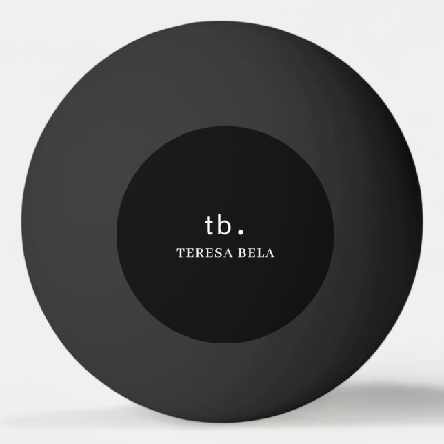 Classic Monogram Elegant Minimal Black Style Art Pingisboll (Framsidan)