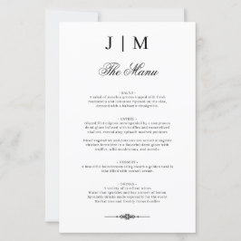 Classic Monogram Elegant Wedding Menu