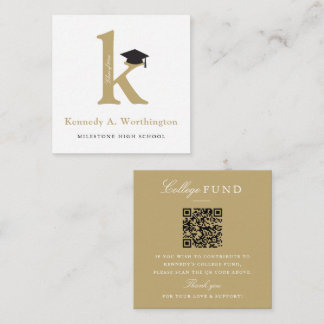 Classic Monogram Gold 'K' Graduation College Fund Tilläggskort