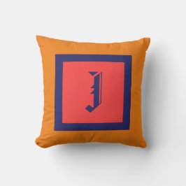 CLASSIC MONOGRAM J BLUE GRÄNS KUDDE
