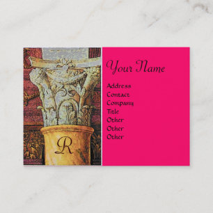 CLASSIC MONOGRAM,klart rosa,fuchsia Visitkort
