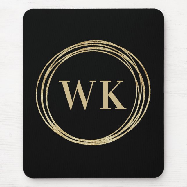 Classic Monogram Logotyp Black Guld Business Musmatta (Framsidan)