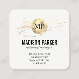 Classic Monogram Luxe Guld Brushed Fyrkantigt Visitkort