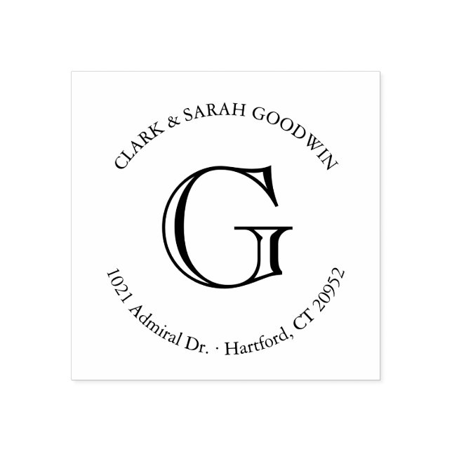 Classic Monogram Returadress Frimärke Stämpel (Tryck)