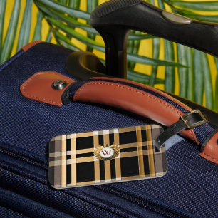 Classic Monogram Snyggt Play Grått, Black & Beige Bagagebricka