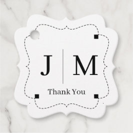 Classic Monogram Wedding Border line Gåvor Etiketter