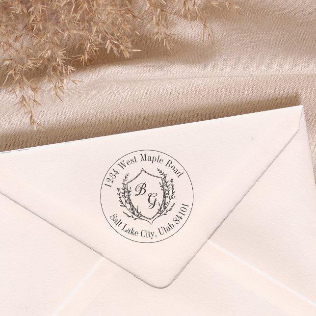 Classic monogram wedding crest stämpel (Skapare uppladdad)