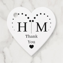 Classic Monogram Wedding Heart Border Gåvor Etiketter