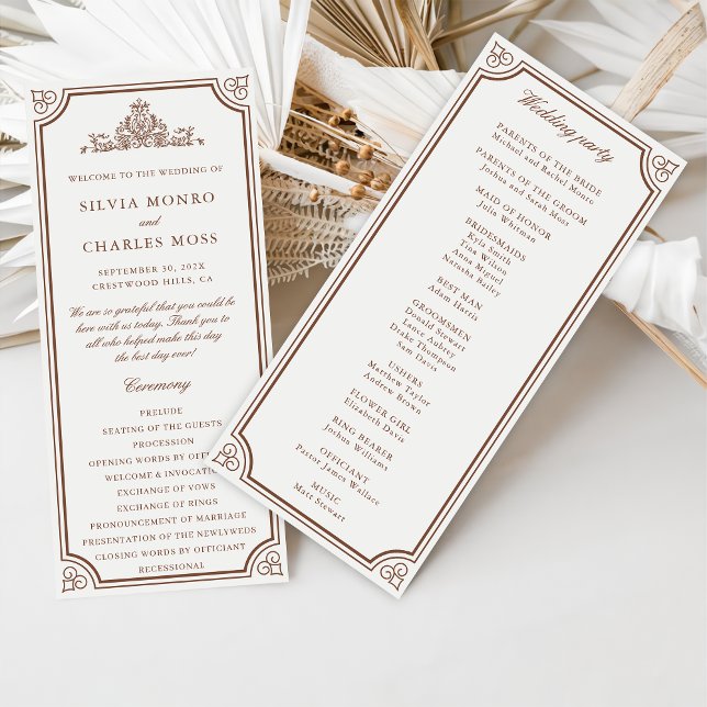 Classic Monorgam Brown Ecru Bröllop Vapensköld Pro (Skapare uppladdad)