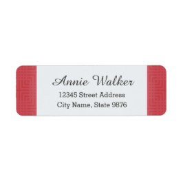 Classic Mönster - Crimson Red-Anpassningsbar Returadress Etikett