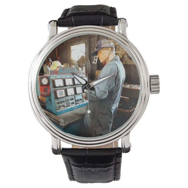 'Classic Motor Tester & Tech'-klocka Armbandsur (Framsida)