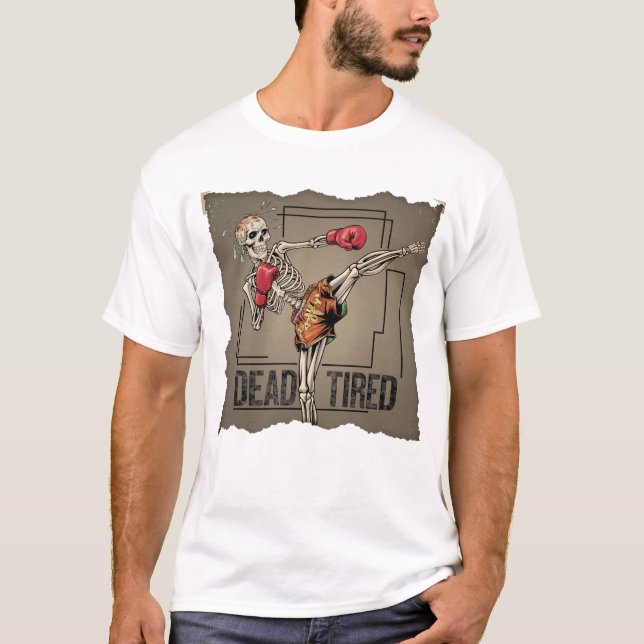 Classic Muay Thai Skeleton Fighter T-Shirt (Framsida)