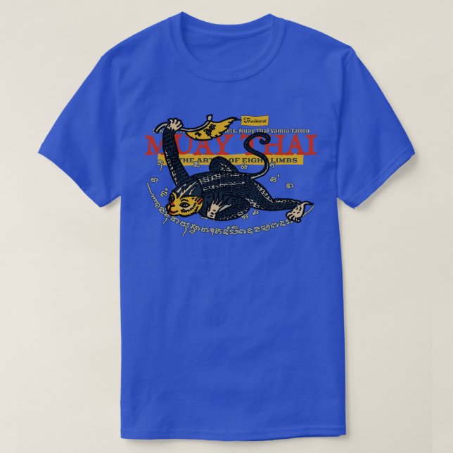 Classic Muay Thai Tattoo Monkey T Shirt (Design framsida)