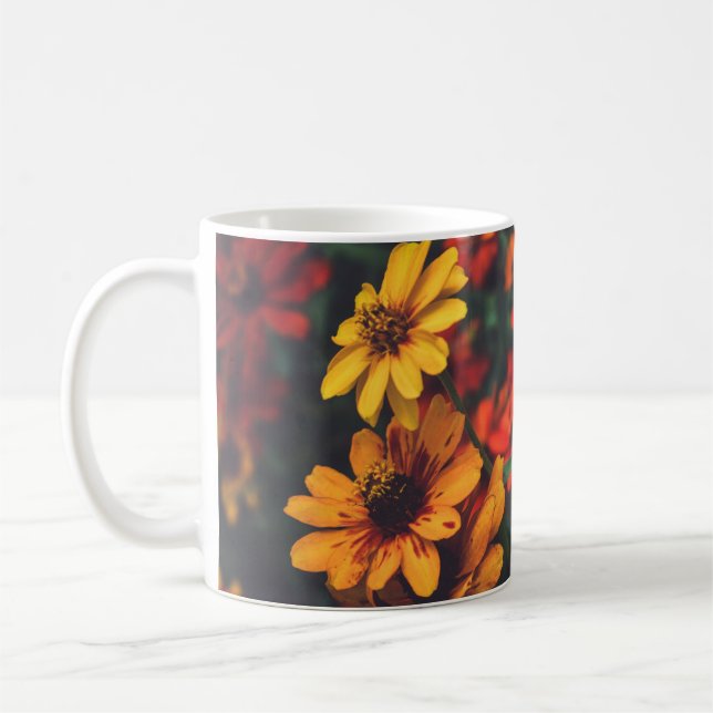 Classic Mug Yellow Orange Daisy Floral Botanical Kaffemugg (Vänster)