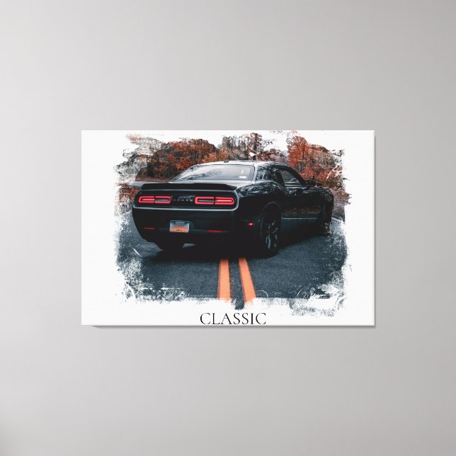 *~* Classic Muscle Car Antique Old Canvastryck (Framsida)
