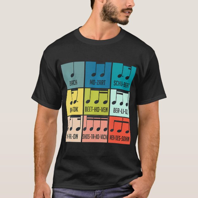 Classic Musik noter Music Lakan Composer T Shirt (Framsida)