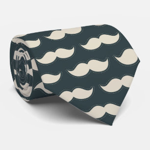 Classic Mustache Mönster på Black Slips