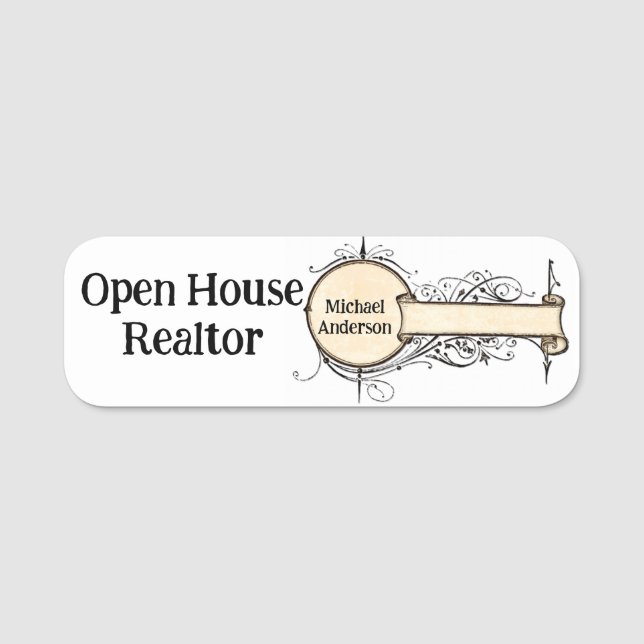 Classic Namn bricka Realtor Real Gods Namnbricka (Framsida)