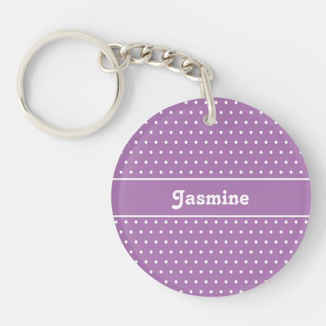 Classic Namn Polka Dot Lavender Lila & White (Framsidan)