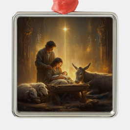 Classic Nativity Scene Christmas Julgransprydnad Metall