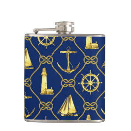 Classic Nautical Guld Blue Fickplunta