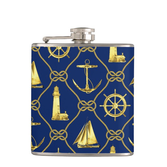 Classic Nautical Guld Blue Fickplunta (Framsidan)