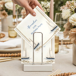 Classic Nautical Sailboat Birthday Pappersservett