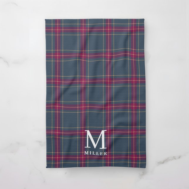 Classic Navy and Red Tartan Plaid Christmas Kökshandduk (Skapare uppladdad)