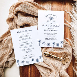 Classic Navy Beach Bachelorette Helg Itinerary Inbjudningar