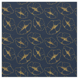 Classic Navy Blue and Gold Fabric Seamless Pattern Tyg