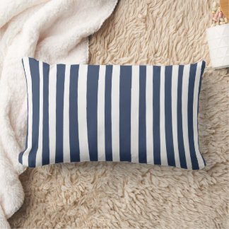 Classic Navy Blue Stripes | Timeless Nautical Lumbarkudde