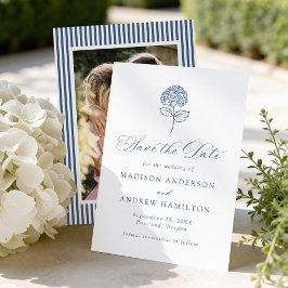 Classic Navy Hydrangea Photo Wedding Spara Datumet
