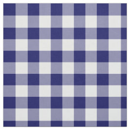 Classic Navy och White Gingham Mönster Tyg