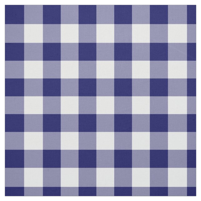 Classic Navy och White Gingham Mönster Tyg (Provkarta)