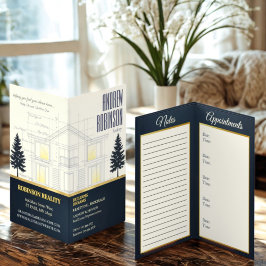 Classic Navy Open House Floor Plan Elegant Detail  Visitkort