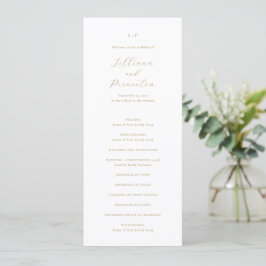Classic Neutral Monogram Elegant Wedding Program